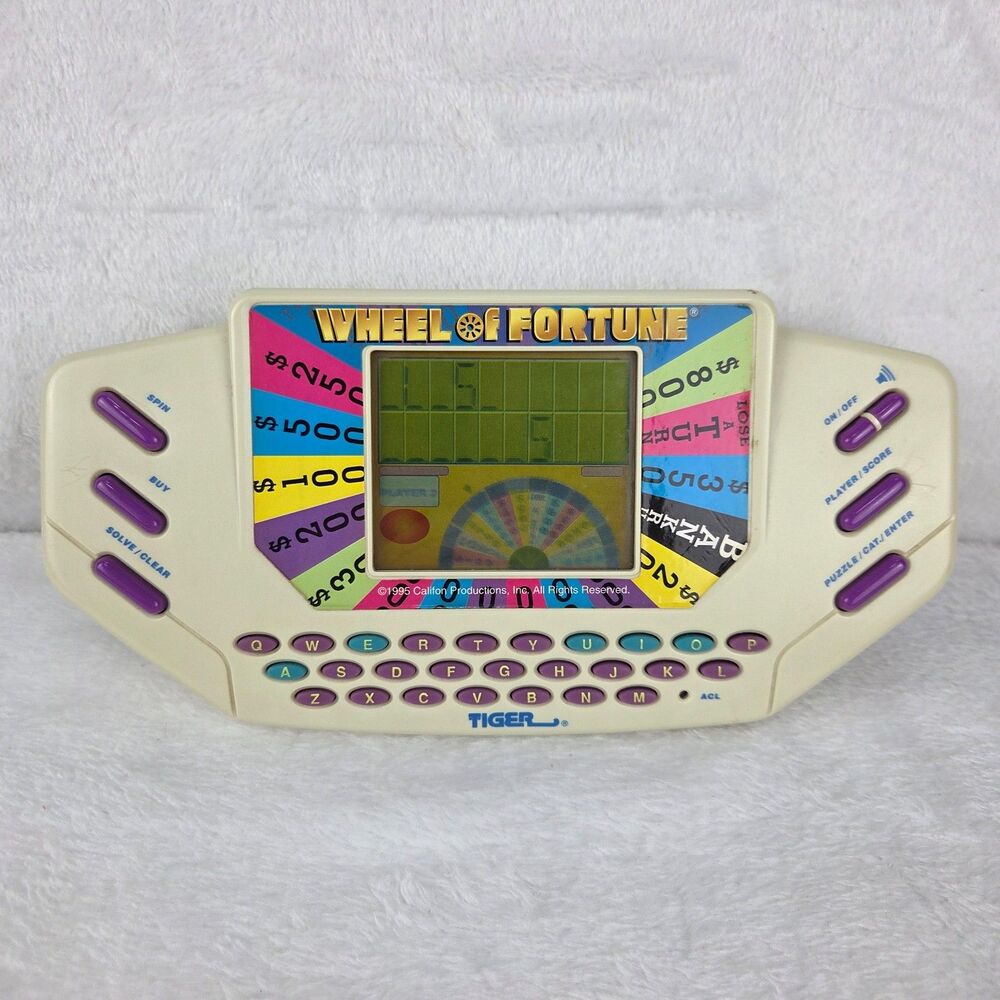 Vtg 1995 Tiger Electronics Wheel Of Fortune Handheld Game w/Cartridge Tested